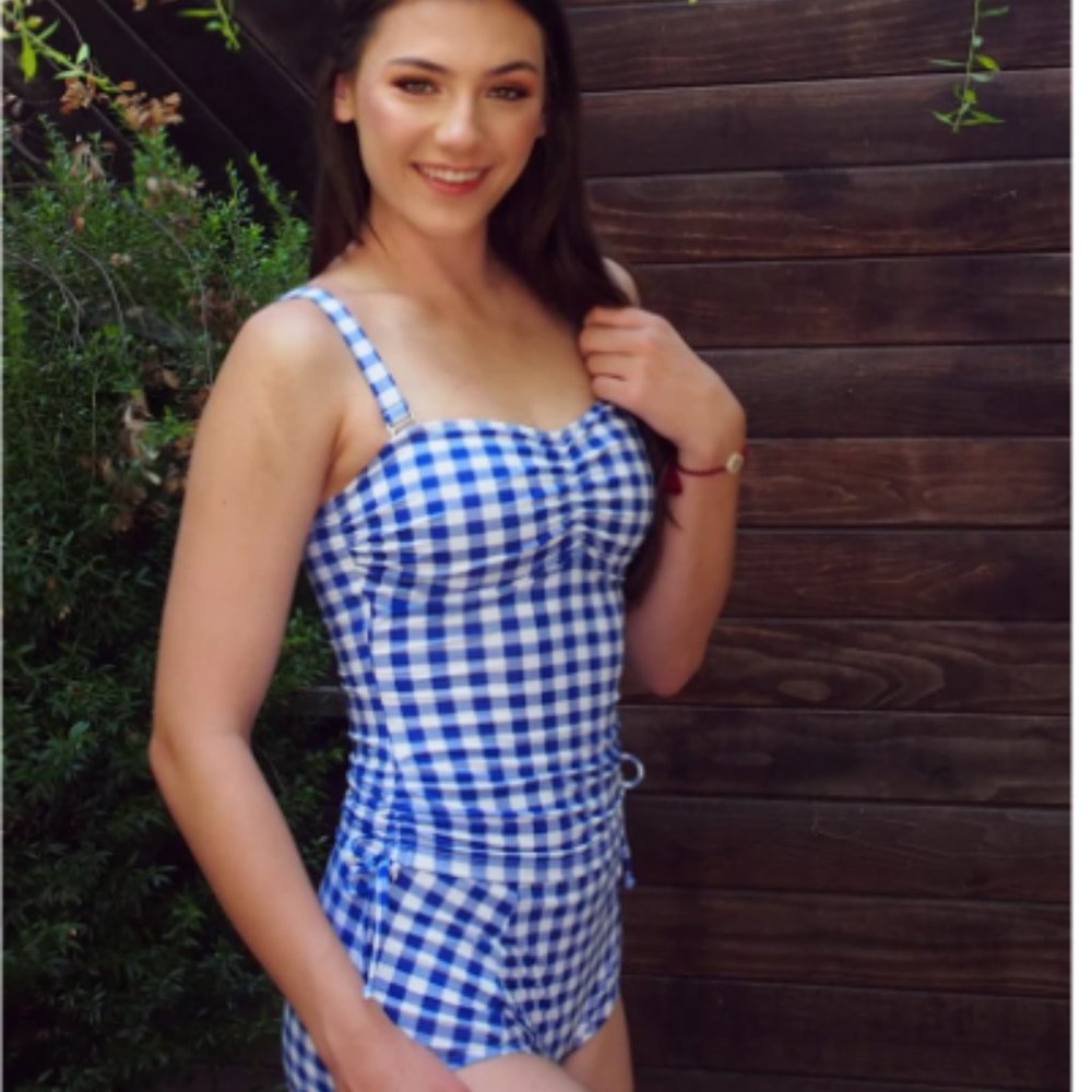 Jessica Rey Elizabeth in Gingham Swimsuit Top NWT